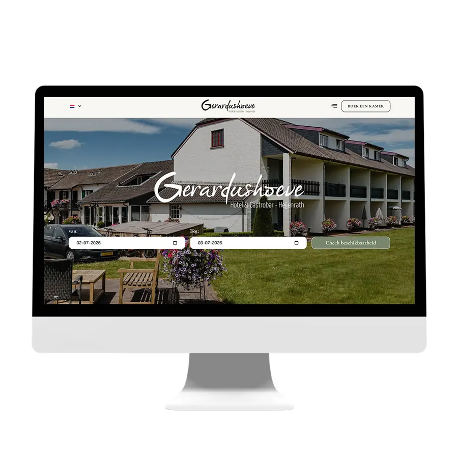 Website van Hotel Gerardushoeve in Zuid-Limburg, gemaakt door 043WEB